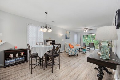 Dining area featuring light wood-type flooring and
