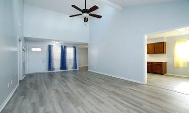 Beautiful LVP flooring can be found in the living