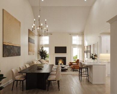 Open Living Room, Dining Room, and Kitchen