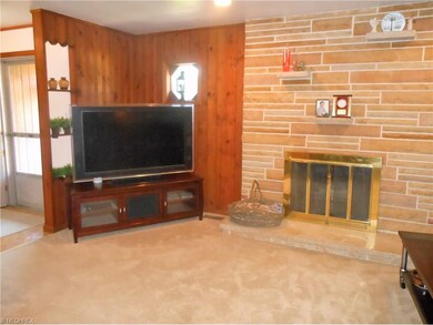 Living room with fireplace.