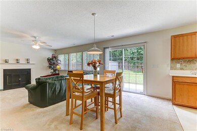 Breakfast area with nice view of back yard.