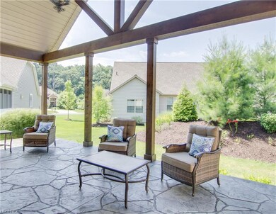Beautiful wooden beams line the arch of this open 