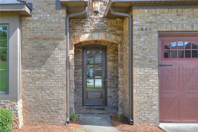 Welcoming entry with stone surround