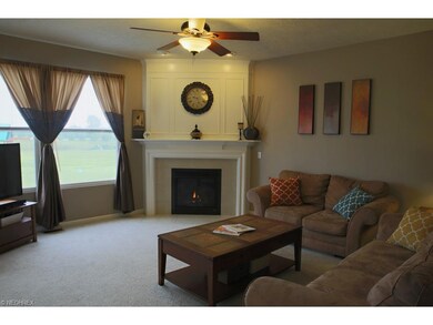 Enjoy the corner gas fireplace and attractive back-yard views from the comfortable family room.