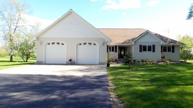 Winding paved driveway