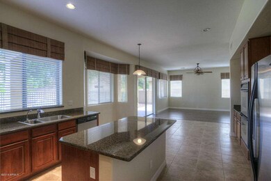 Kitchen opens to family room