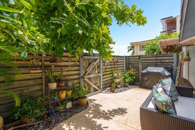 Fully fenced, private patio with retractable awnin