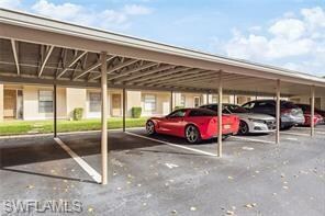 View of covered parking lot