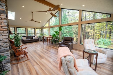 Sunroom with heated floors
