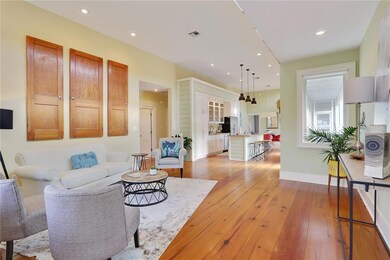 View from front door- heart antique pine floors, 1