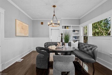Dining Room - new light fixture, built-in. Craftsman windows