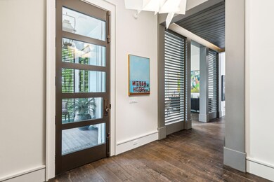 Entry foyer with modern glass doors