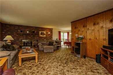 The living room also has a gas fireplace!