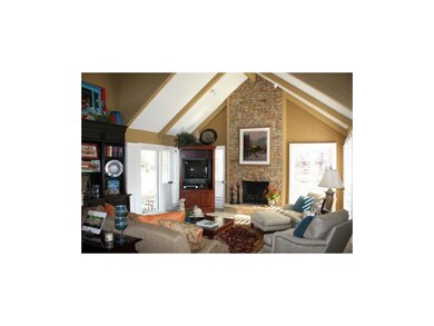 Great room with stone fireplace
