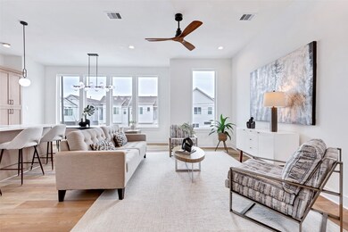 Bright and airy living room with expansive glass w