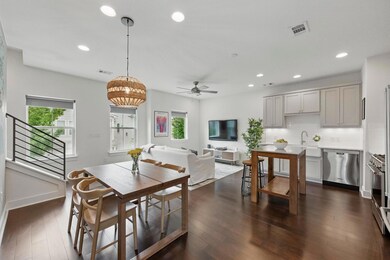 Dining space featuring visible vents, a ceiling f