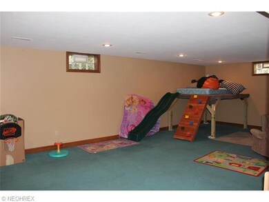 Nice finished lower level with glass block windows