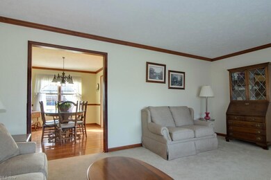 View of the dining room from the living room, with