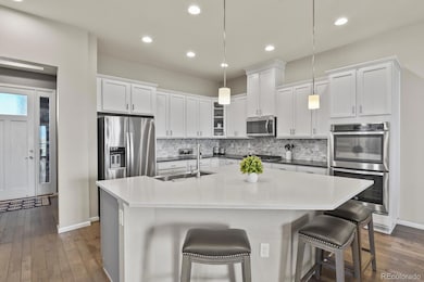 Beautiful Gourmet kitchen with double ovens/island seating/quartz counter-tops/Stainless Steel Appliances/Upgraded Cabinets!