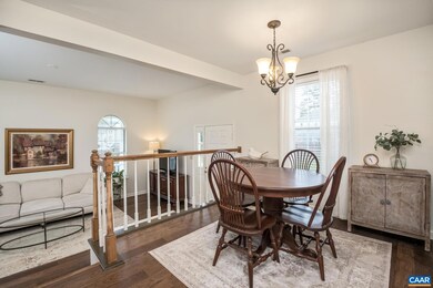 The dining room overlooks the living room.