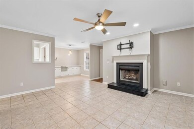Living room with fireplace!