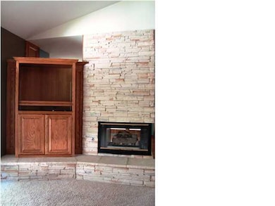 Close up of the custom cabinetry and fireplace.