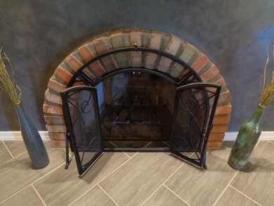 wood burning fireplace