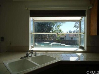 garden window looking out to pool and back lawn
