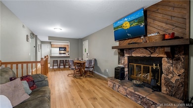 Living room with fireplace