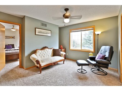 Nice sized loft that has a walk-in closet and ceil
