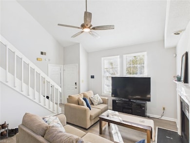 Entry way Open to the Family Room, Cathedral Ceili