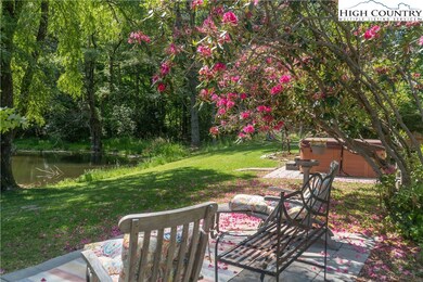 Private garden overlooking pond.