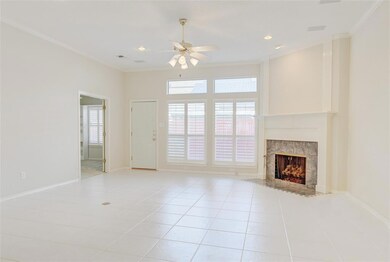 Large family room with gas fireplace