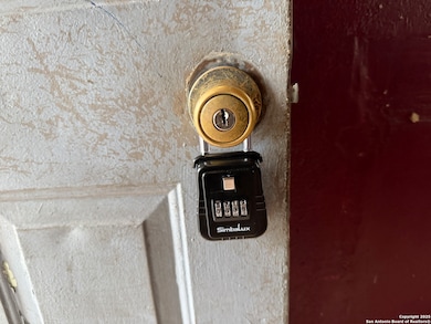 Front Door Combo Lock box location on front door. 