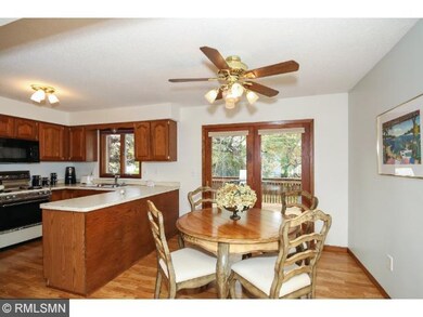Dining area has a terrace door out to the deck.