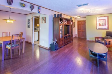 View from Back into Dining room and Living Room