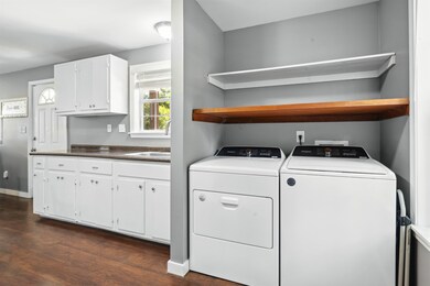 Laundry area featuring sink, washing machine and d
