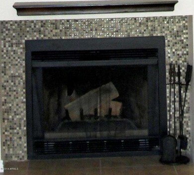Decorative Glass Tile  on Fireplace