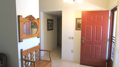 Tiled entry and hall