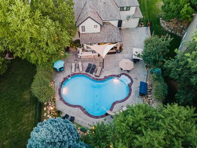 Aerial of Pool and Backyard Oasis
