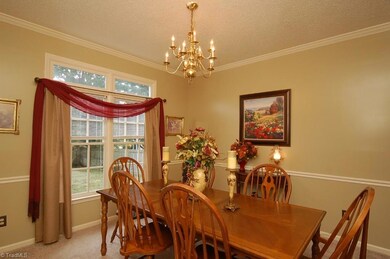 Dining room has transom windows.