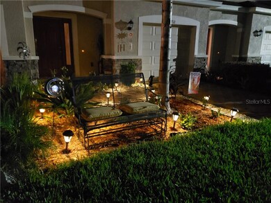 Garden with lighting at night