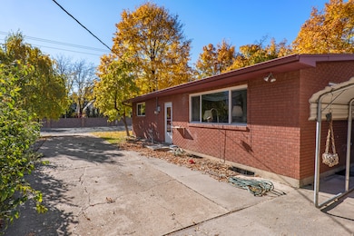 View of home's exterior featuring brick siding