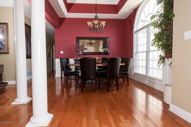 Dining room with arched window
