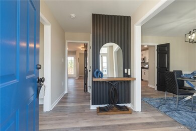 Foyer featuring light hardwood / wood-style floori