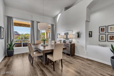Dine overlooking your sparkling pool