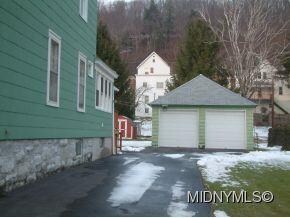 long , paved driveway