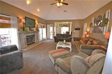 Great room - view to kitchen and dining room