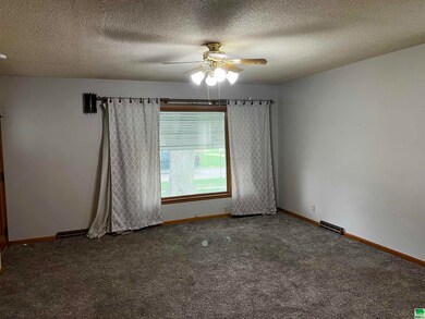 Looking at the living room from the kitchen.