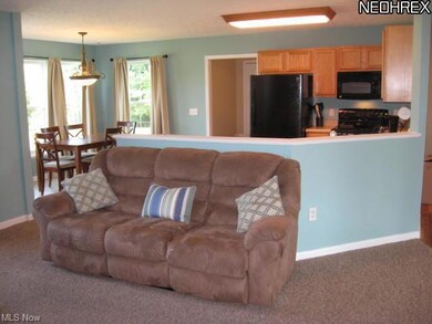 Open floor plan allows for view into living room, 